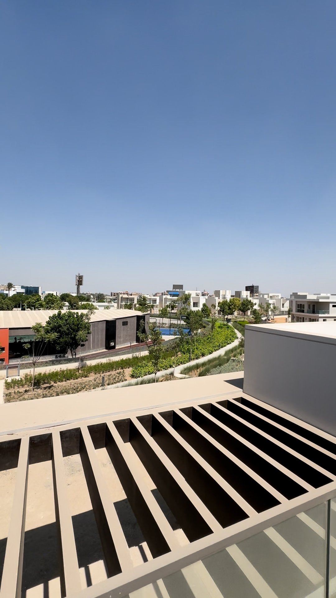 Rooftop terrace view over community